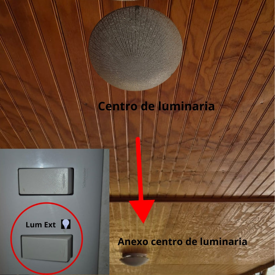Instalación anexos de centros de luminaria (según canalización)