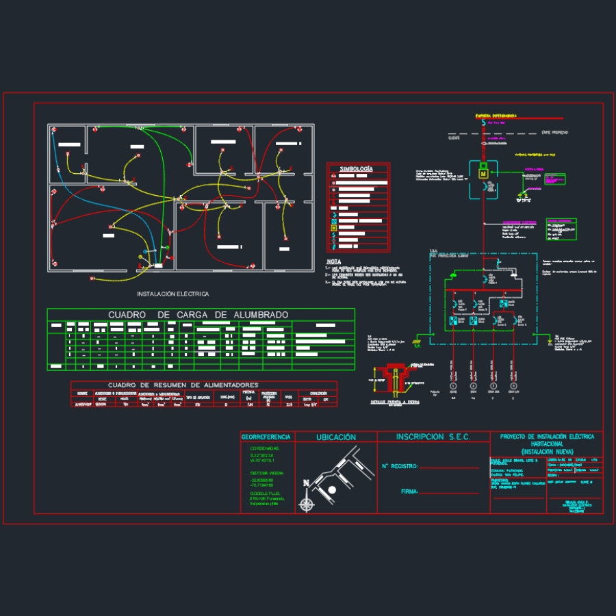 Plano de Instalación Eléctrica Domiciliaria (.DWG)