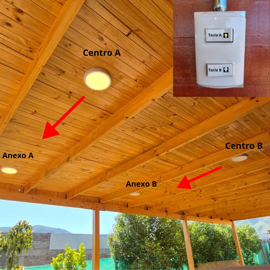 Instalación anexos de centros de luminaria (según canalización)