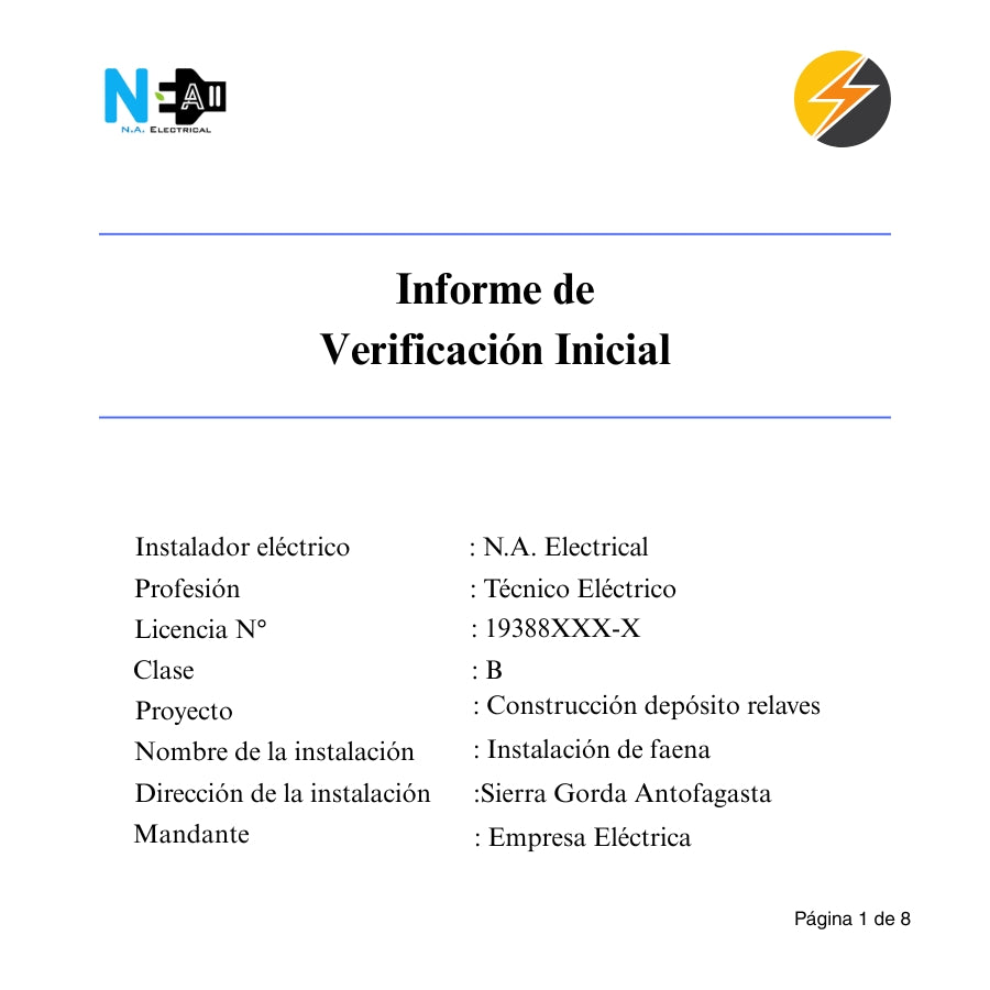 Normalización y certificación de Instalación eléctrica trifásica