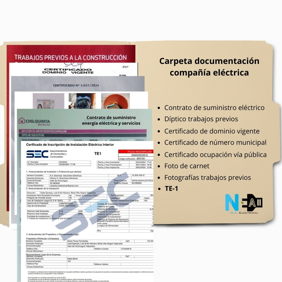 Solicitud de empalme monofásico más trabajos previos